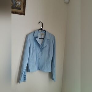 Regina's Collection 2Pc Blazer Short Set Large Light Blue Elegant Preppy Church